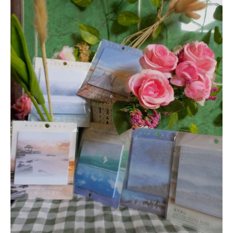 

Randomsticky note memopad tema pemandangan gunung pantai