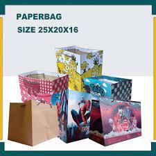 

KERTAS KADO Paper bag 26x16x20 cm/Tas Kertas Motif/Tas Coklat/Goodie Bag