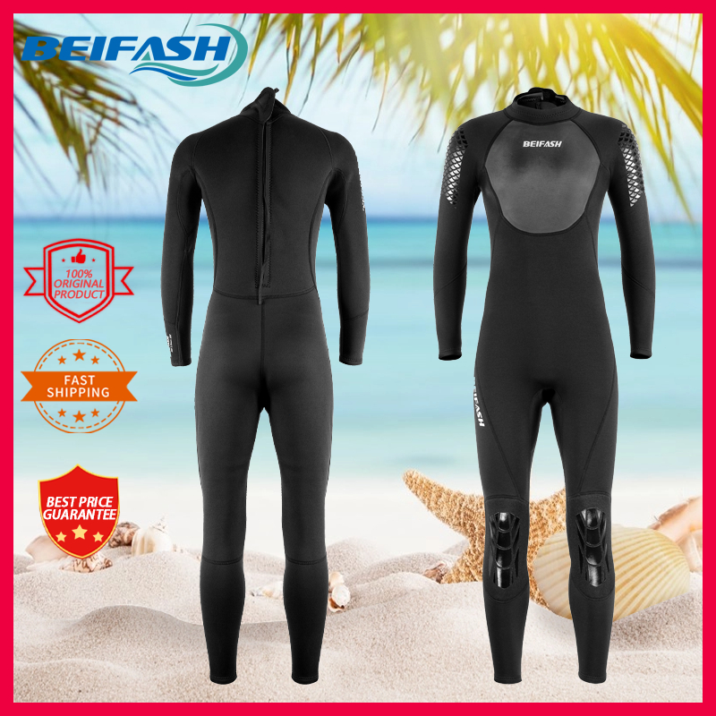 BEIFASH 3MM Neoprene Wetsuit Diving Set Men And Women One-piece Scuba Diving Suit Free Diving Suit S