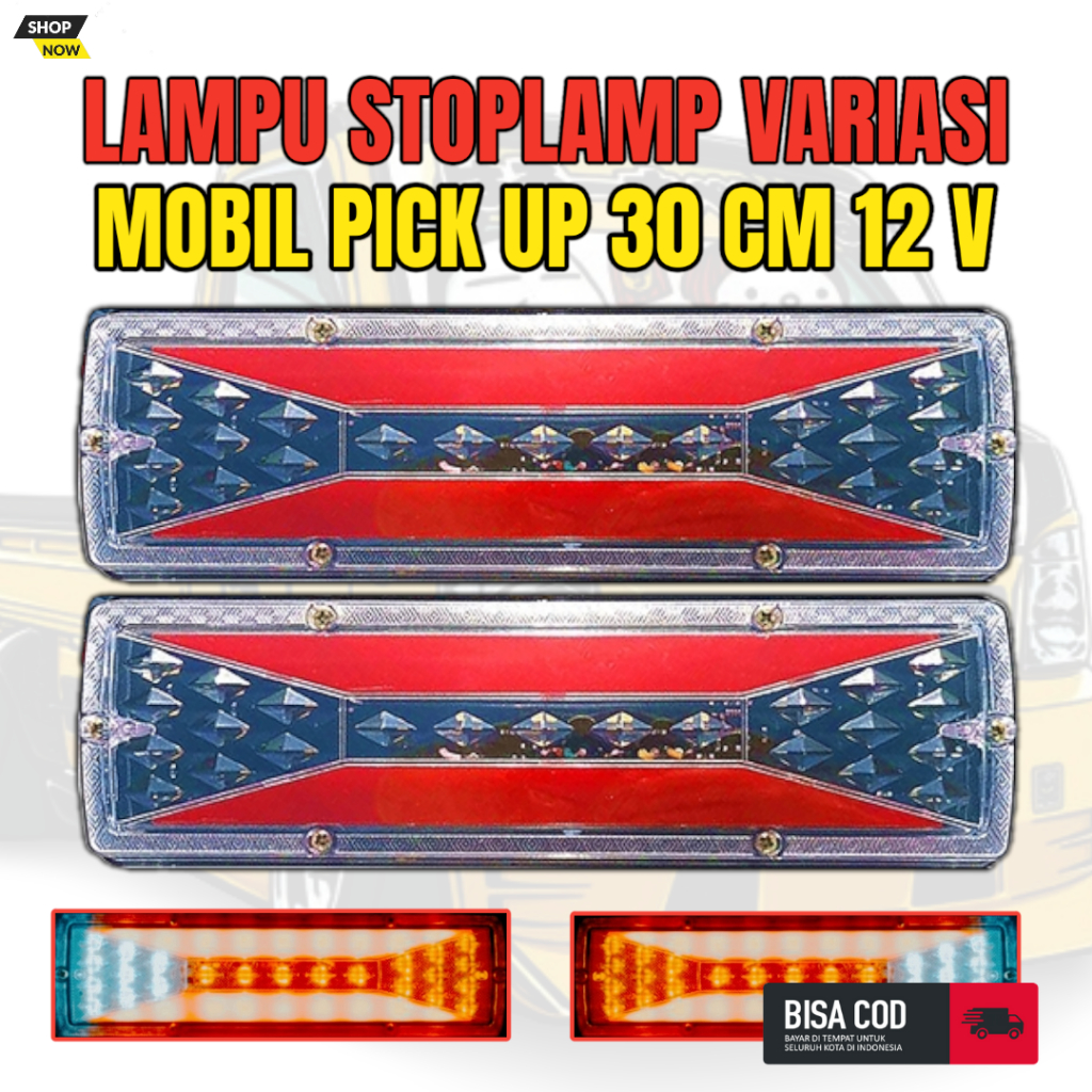 Sepasang Lampu Variasi Stop Lamp Stoplamp Kedip Led Running Rem Belakang Mobil Truk Truck Pick Up Pi
