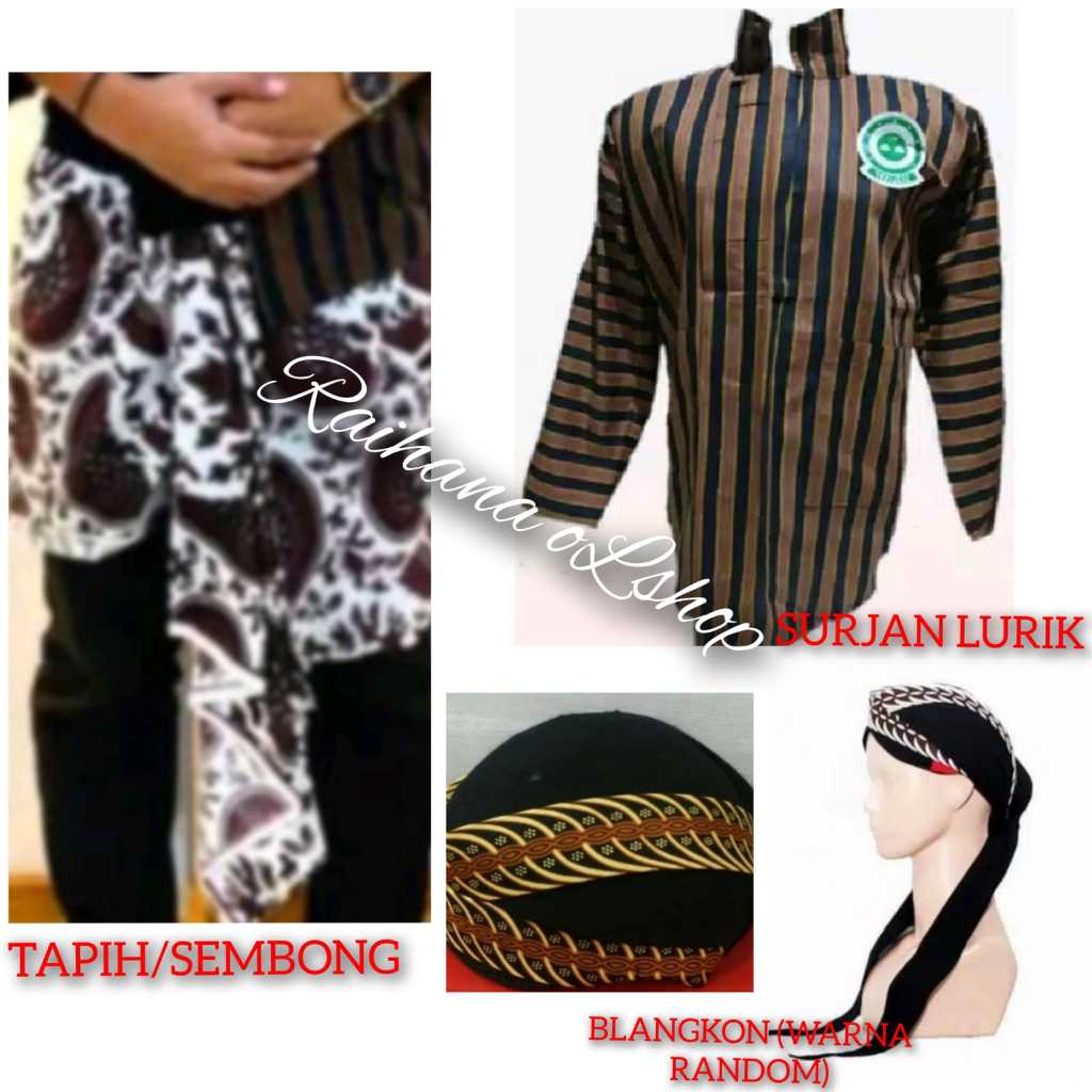 BAJU JAWA PRIA | SURJAN LURIK + SEMBONG/TAPIH + BLANGKON SLIWIR | PAKAIAN TRADISIONAL MODERN KHAS AD