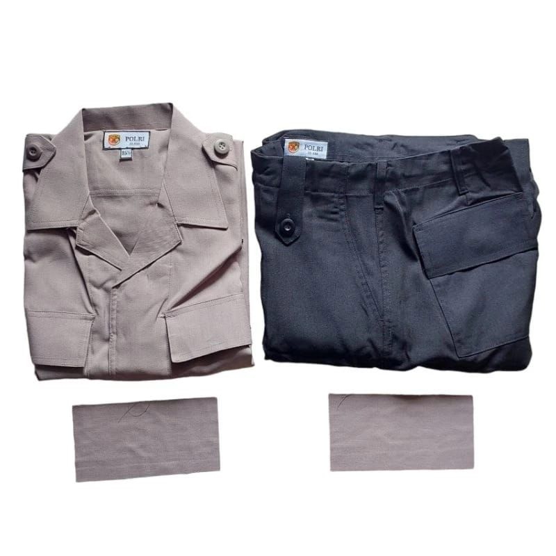1 stel Baju PDL coklat  jatah Polri/ baju satpam / seragam security
