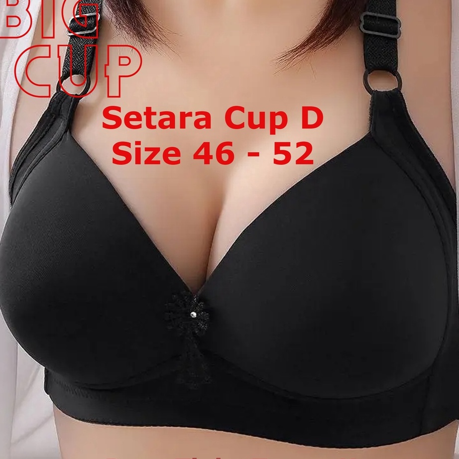 Terlaku Bra BH Jumbo Cup Besar Busa Tanpa Kawat Cup D Size 46  52