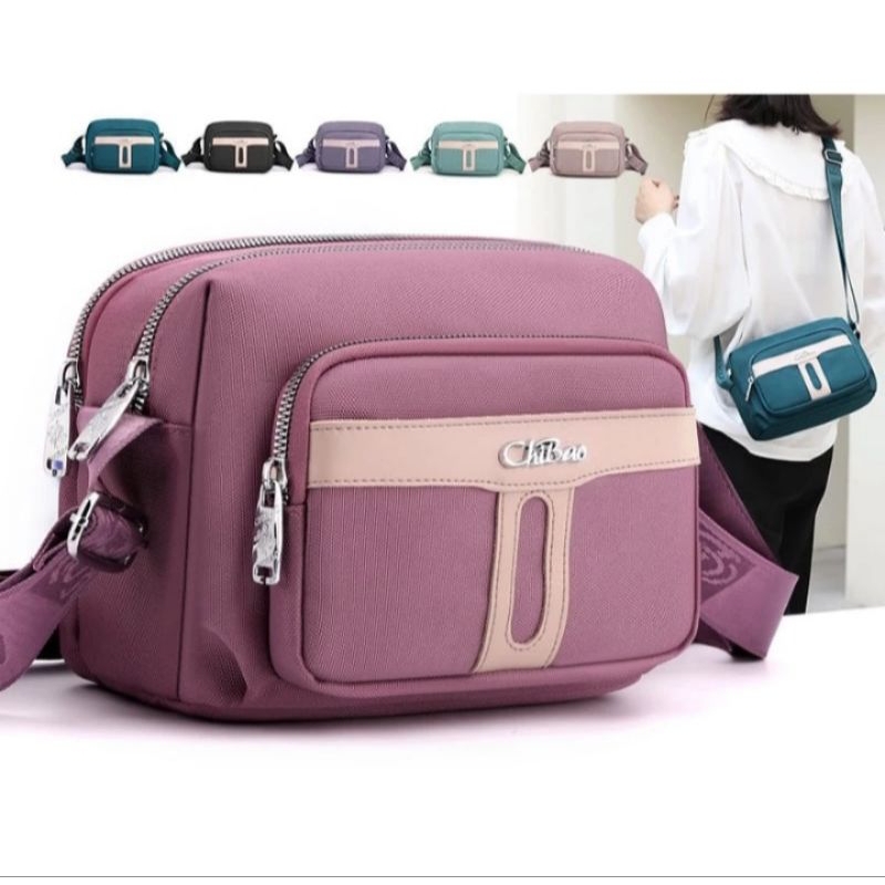 Tas selempang wanita CHIBAO 2081 terbaru kanvas