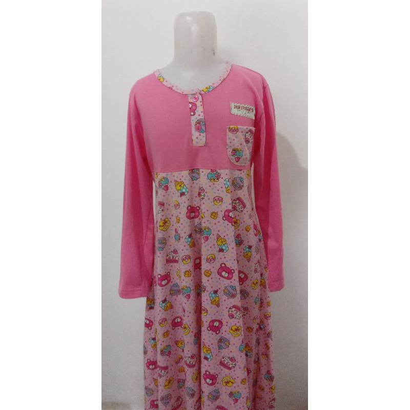 Piyama/Dress Anak Lengan Panjang Motif By Anne Claire Size L & XL