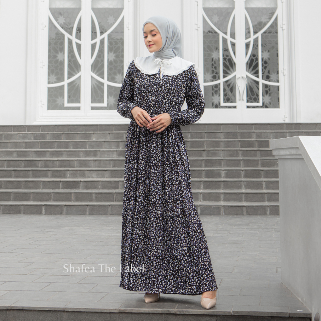 LANIA DRESS MUSLIM MOTIF BUNGA BY HUMAIRA STORE SURABAYA - GAMIS DEWASA MOTIF BUNGA