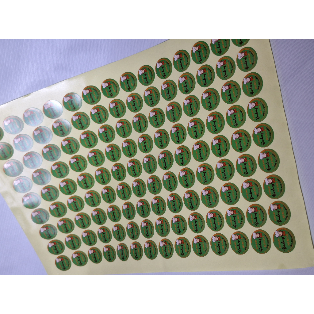 

Sticker Label A3+ Bahan Vinyl + Cutting + Laminasi