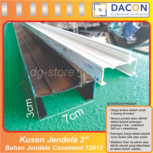 (KSJS01) Kusen Jendela Aluminium 3 Inchi Kusen untuk Jendela