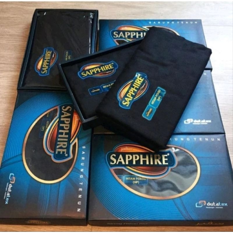 Sarung Tenun SAPPHIRE Hitam Polos / SAPPHIRE Tumpal
