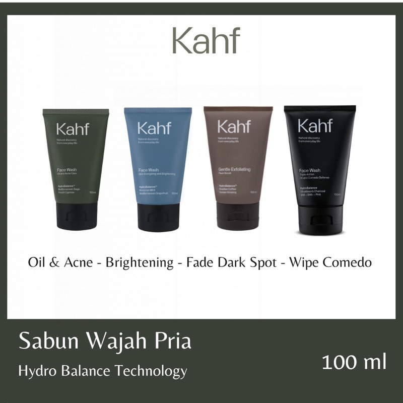 KAHF Man Face Wash Scrub Gentle Wash 100ml | Sabun Pembersih Wajah [BPOM]