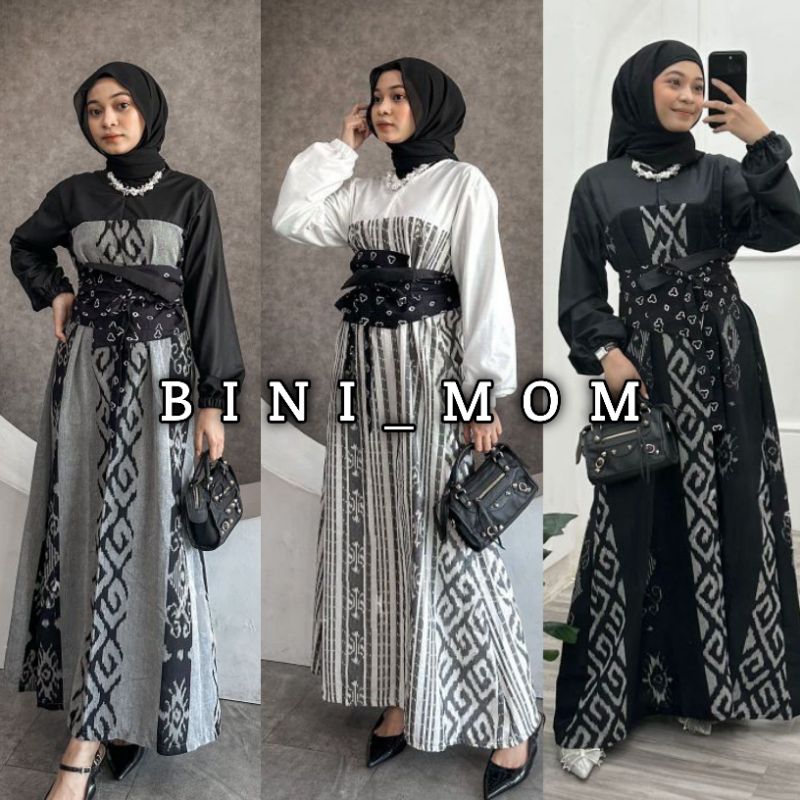 [Ready Stock] Shasya dress tenun troso, dress wisuda tenun, dress kondangan ethnic, dress pesta tenu