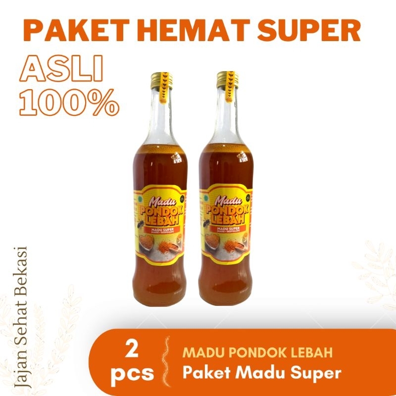 

Paket Hemat 2 Botol Madu Super Mix Pollen 600ml - Madu Pondok Lebah