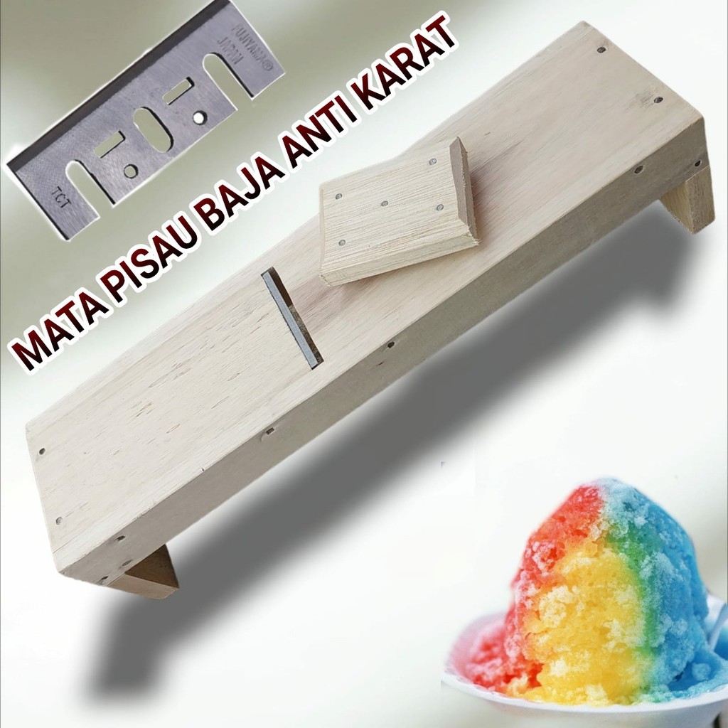 Serutan Es Batu Manual / Alat Serut Es Batu / Serutan Es Kayu