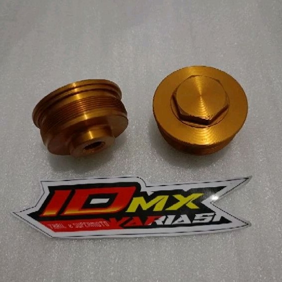 Baut tutup shock skok depan usd Kawasaki KLX 150 bf D-Tracker new Gold Tutup mur usd klx bf baut pen