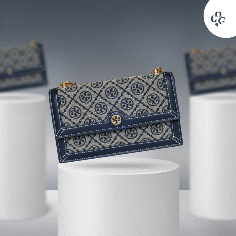 TB monogram jacquard shoulder bag