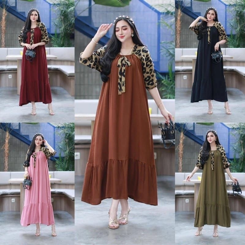 DASTER ANDIN ARAB REMPEL FUJI LEOPARD DRESS // RAYON SUPER GRADE A ORI // KEKINIAN