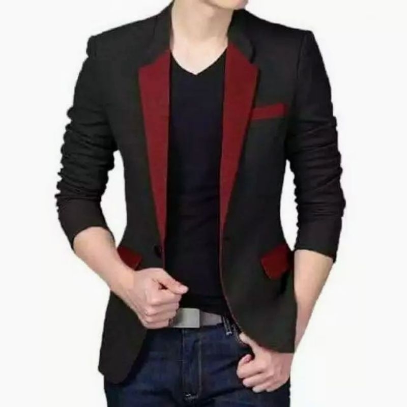 JAS BLAZER HITAM MERAH MAROON