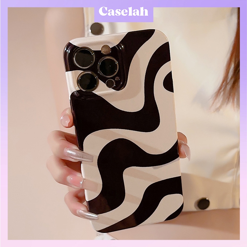 IPHONE CASE GROOVY BLACK WHITE GLOSSY AESTHETIC CASING PREMIUM IPHONE MODEL CASE IPHONE XR 11 12 13 