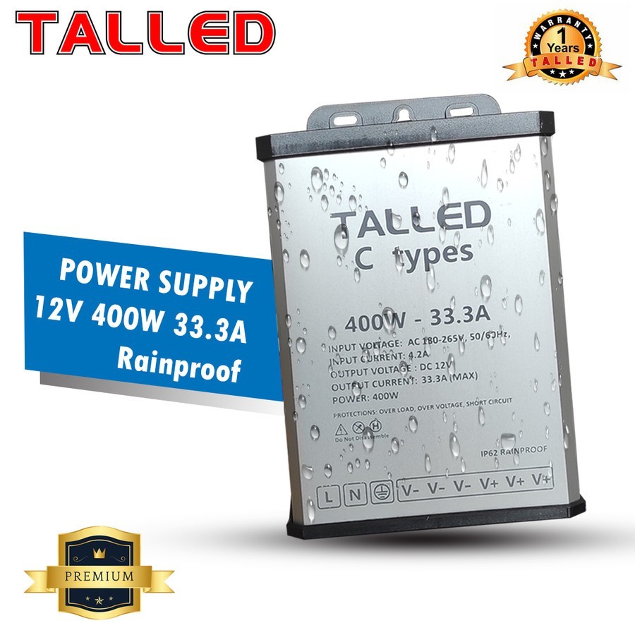TALLED C POWER SUPPLY 12V RAINPROOF 400watt