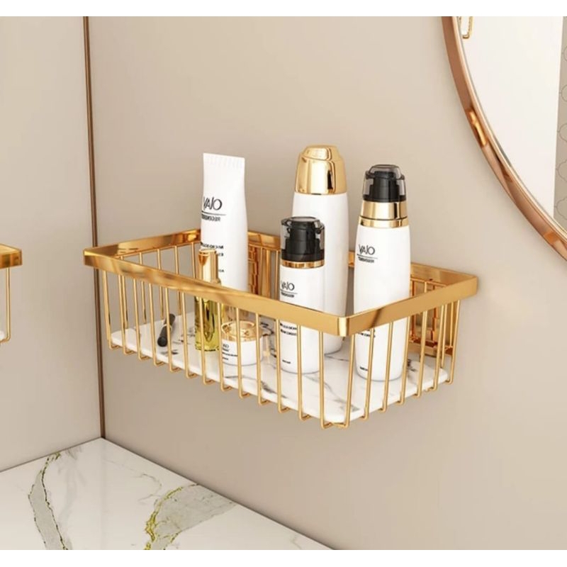 Rak kosmetik gold marbel