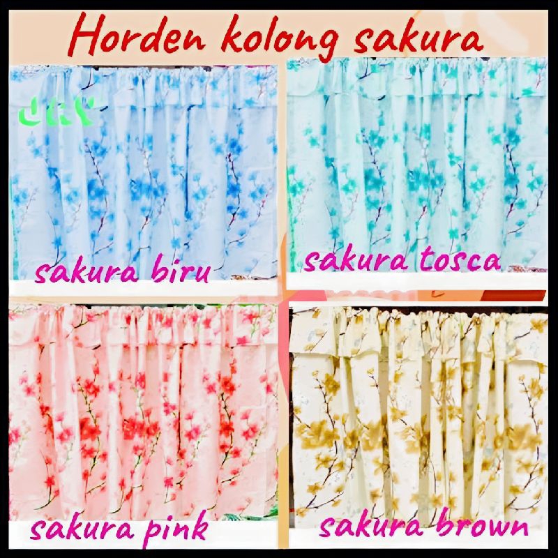 HORDENG / GORDEN KOLONG DAPUR MOTIF BUNGA SAKURA