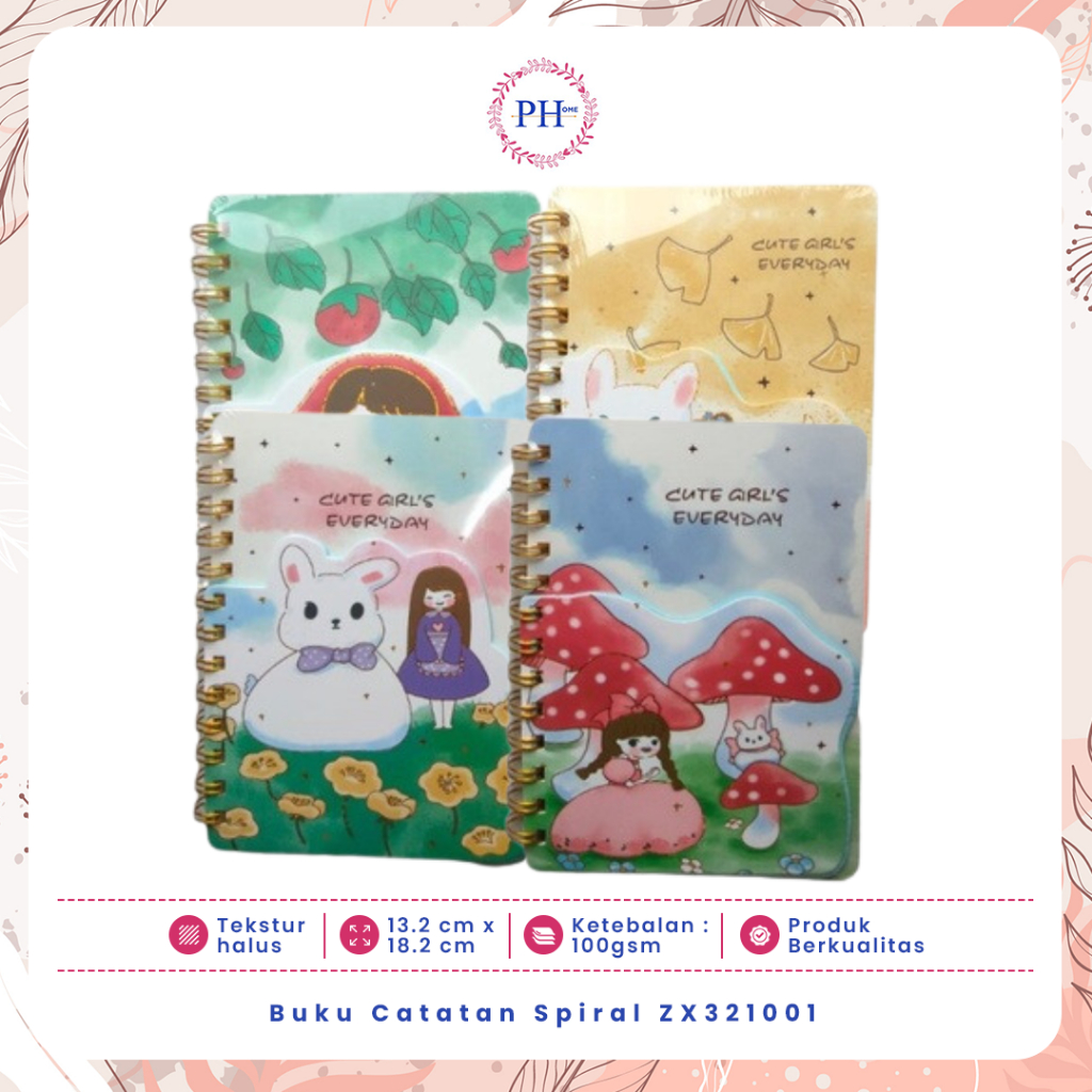 

Buku Catatan Notepad Notebook Agenda Book Motif Diary Cute Girl Spiral ZX321001