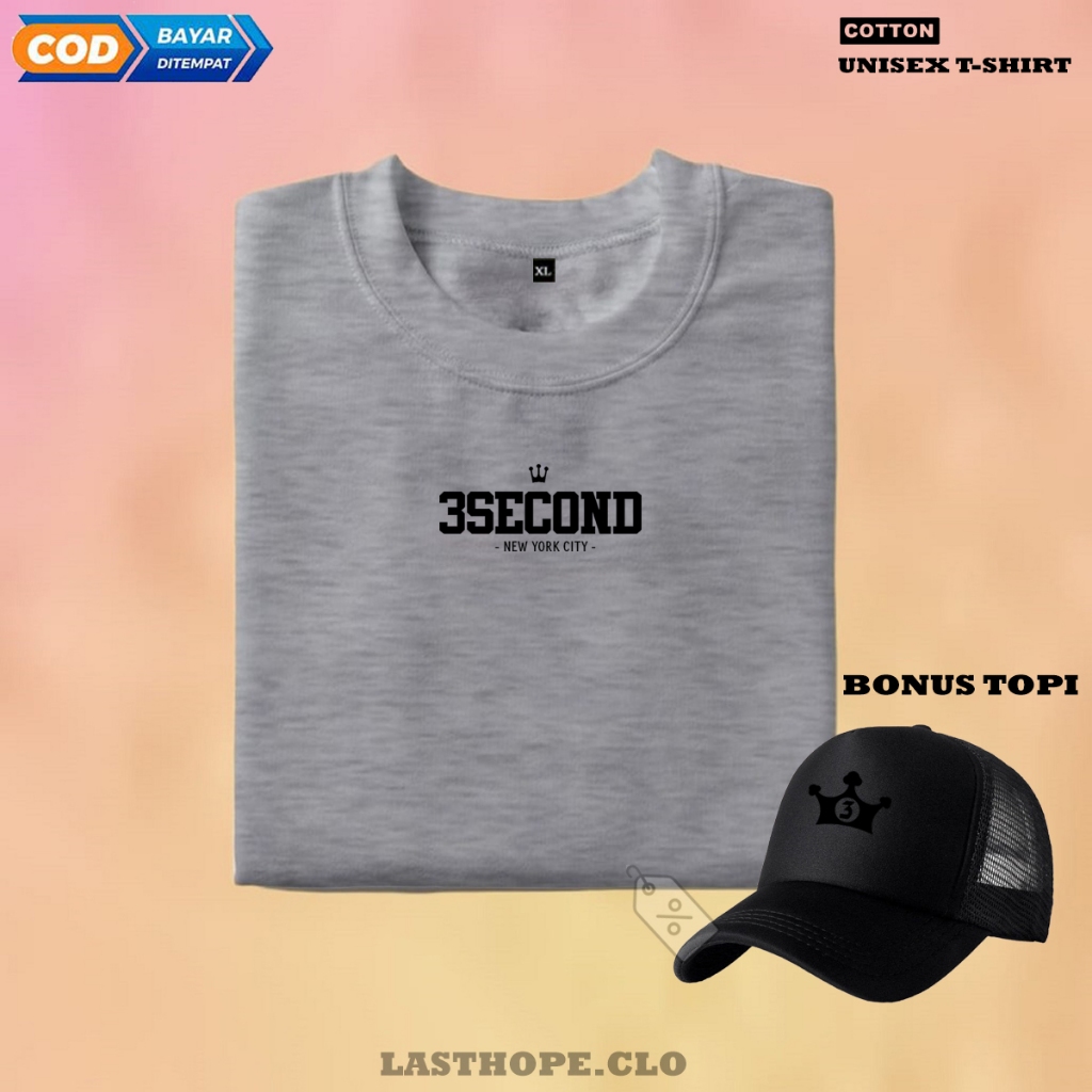 KAOS FREE TOPI LOGO V3SECOND NYC BLACK