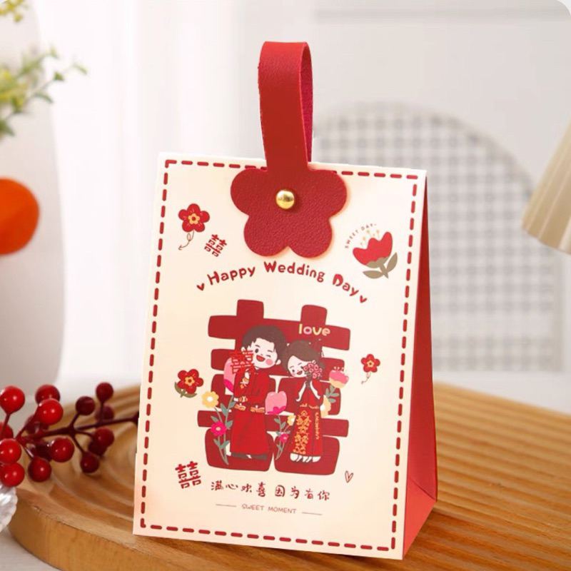 

Kotak chinese happy wedding Tenteng | Paper Box tas | Bingkisan Goodie bag hadiah | Dus kecil handle premium bening transparan | Kemasan kotak kado nikah hampers