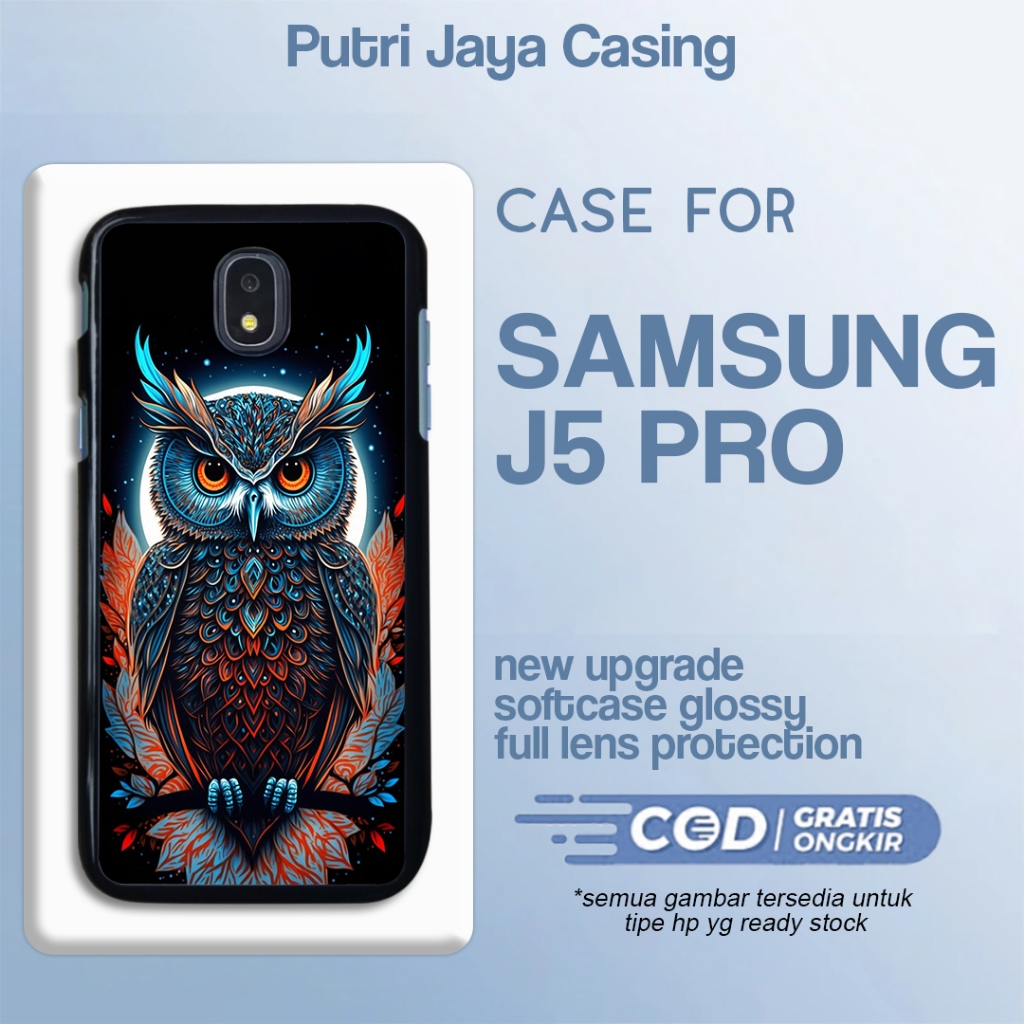 case samsung j5 pro motif terbaru aesthetic owl 03 hitam casing estetik keren cute cewek cowok premi