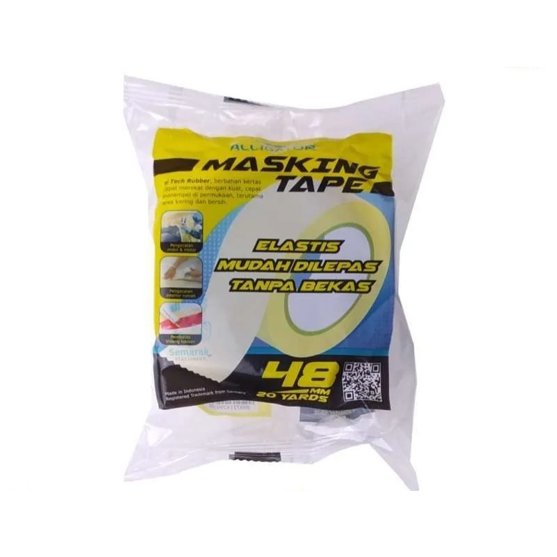 

ALLIGATOR - LAKBAN KERTAS / MASKING TAPE / ISOLASI KERTAS 2" 20 YARD WHITE