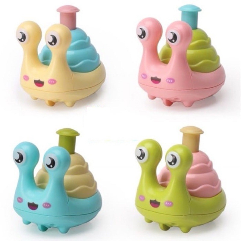 lucky Toys - Mainan edukasi Anak Siput Berjalan Happy Snail Di Tekan Bisa Jalan Termurah