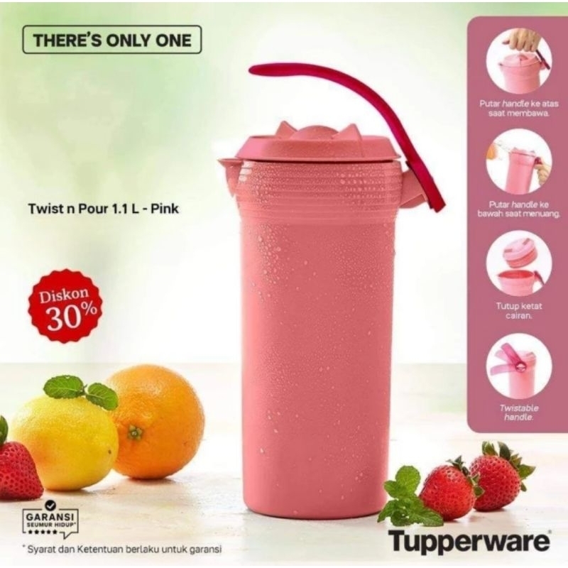 tupperware twist & pour 1,1 liter - tupperware malaysia - teko air