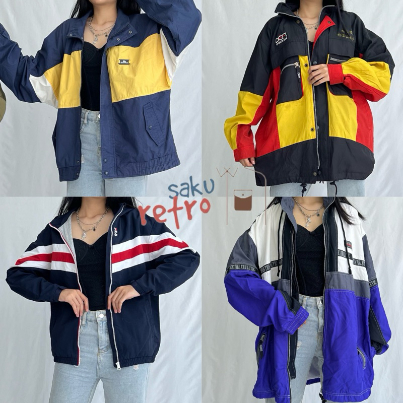 Jaket Vintage Colorblock - Saku Retro
