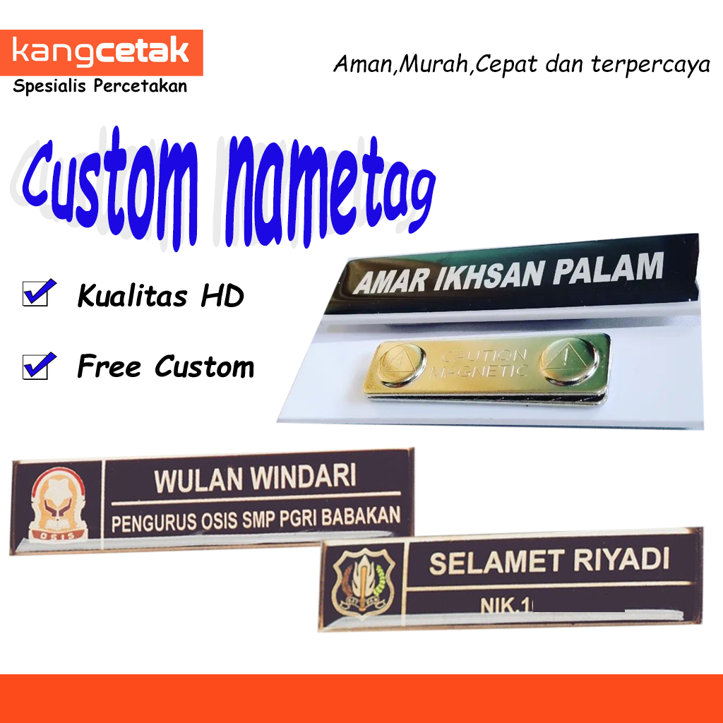 

BISA BELI SATUAN Name tag/papan nama kuningan resin untuk atribut seragam sekolah/kantor