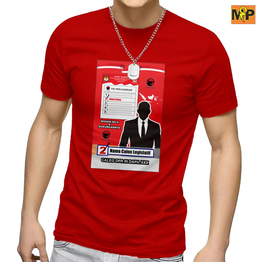 Baju kaos terbaru pria Dewasa dtf Caleg Partai PDI Keren /Tshirt Baju Pria Dewasa Caleg Partai PDI T