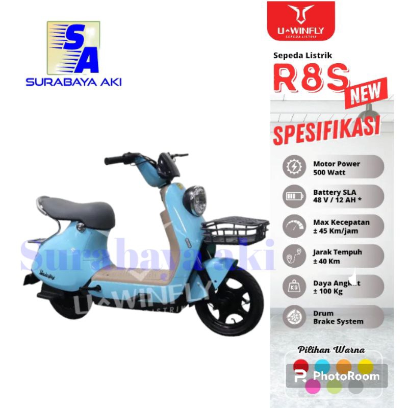 SURABAYA U WINFLY DRAGONFLY 7S 48V UWINFLY D8S 12AH SEPEDA LISTRIK D8S UWINFLY 12AH SEPEDA LISTRIK R