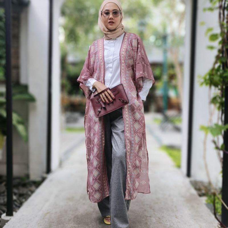 pakaian luaran wanita cardigan panjang bigsize Danali long outer dress kondangan dan casual jumbo