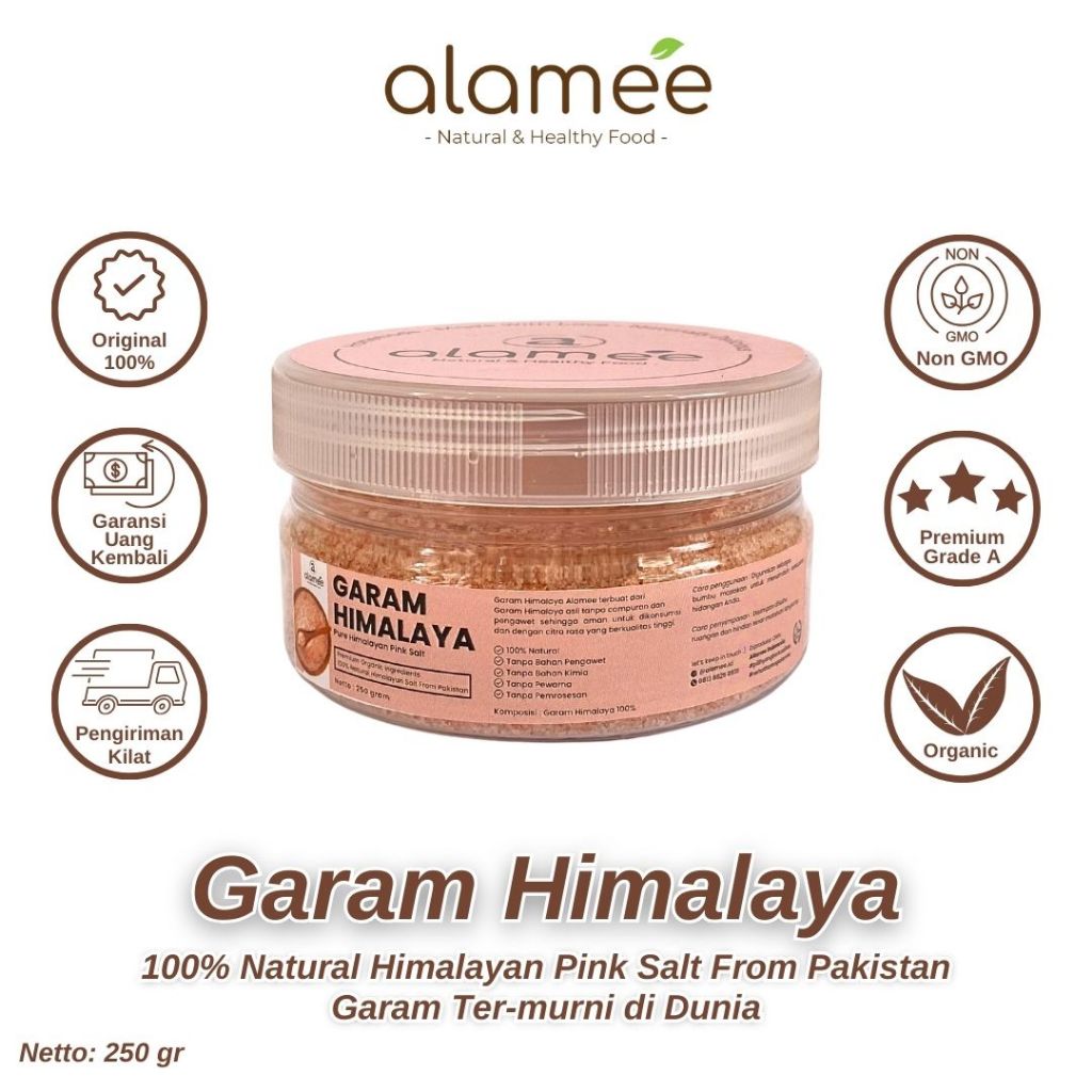 

Garam Himalaya Original Natural Pink Salt Premium 250gr lihat kebunku
