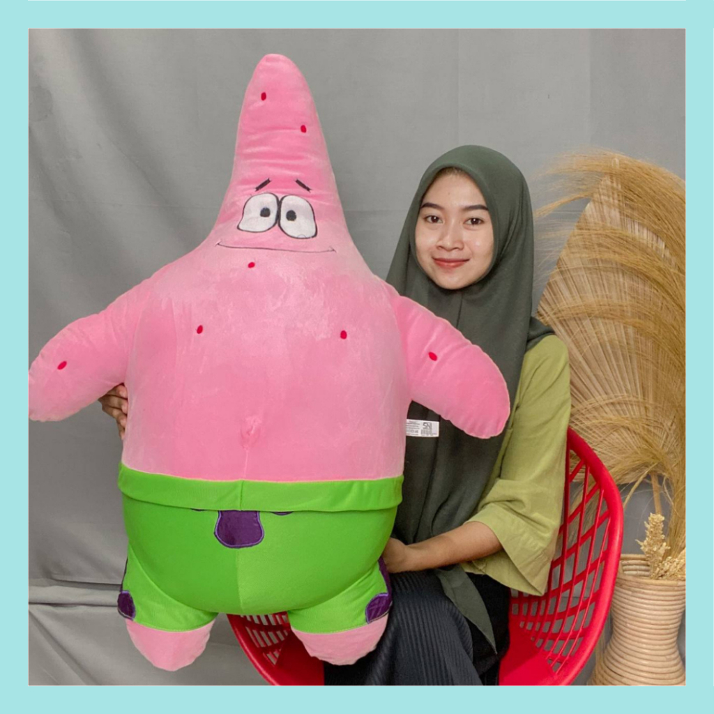 Boneka Patrick Ukuran Jumbo Berlabel SNi/ Boneka Spongebob Patrick Jumbo Bahan Yelvo Super Halus,Lem