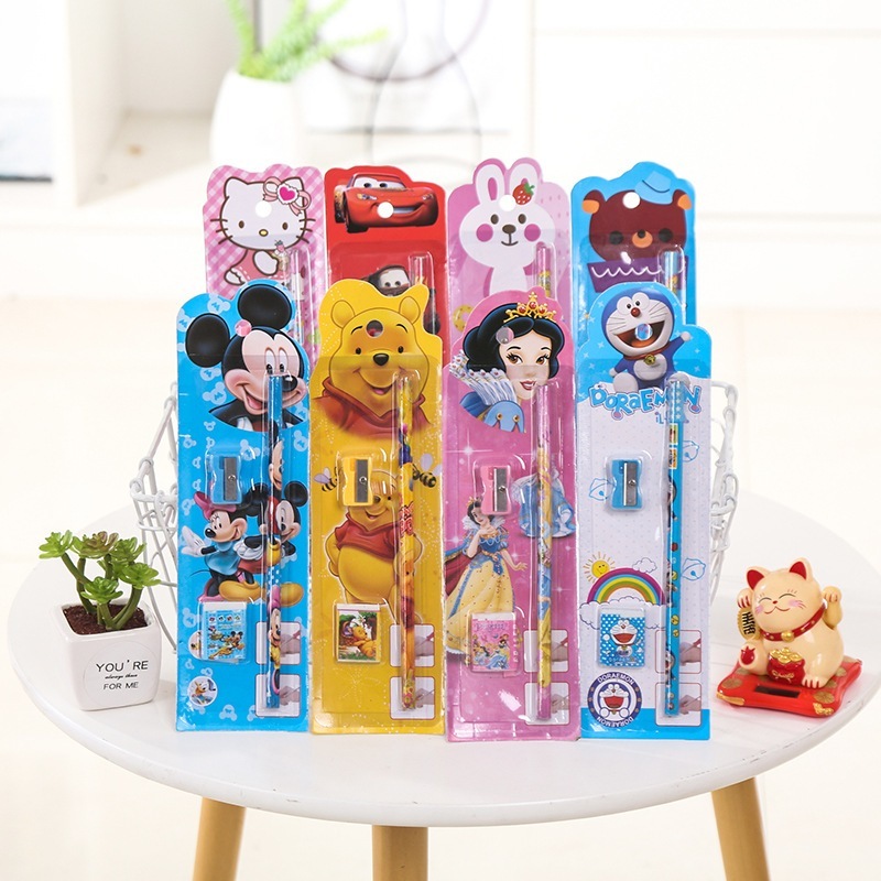 

NC Stationery Set 5 in 1 Alat Tulis Anak Sekolah Penghapus penggaris Pensil Serutan Karakter Lucu