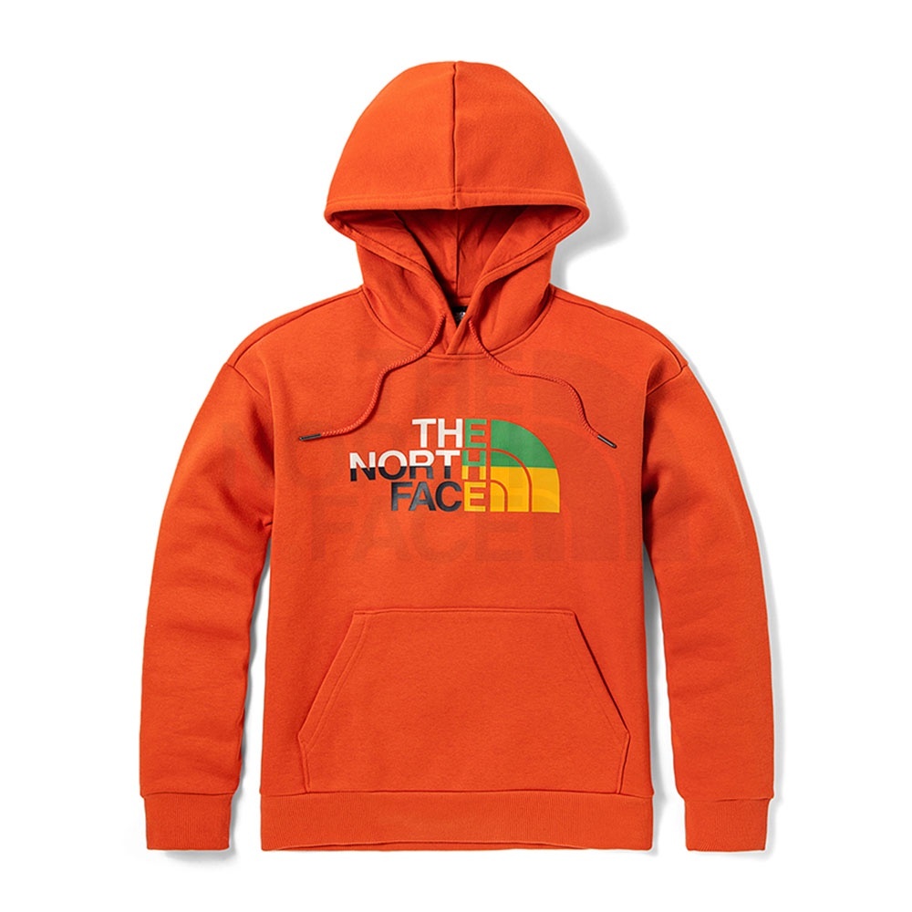 Sweater Pria The North Face Men Logo Play Pullover Hoodie Big Logo Burnt Ochre Orange Original TNF U