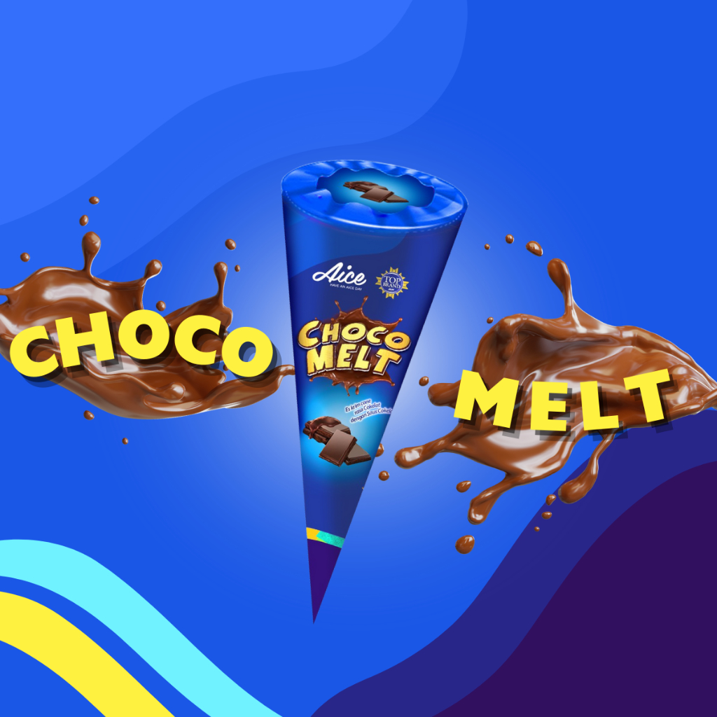 Aice Choco Melt Cone Ice Cream 45g 1 Pcs