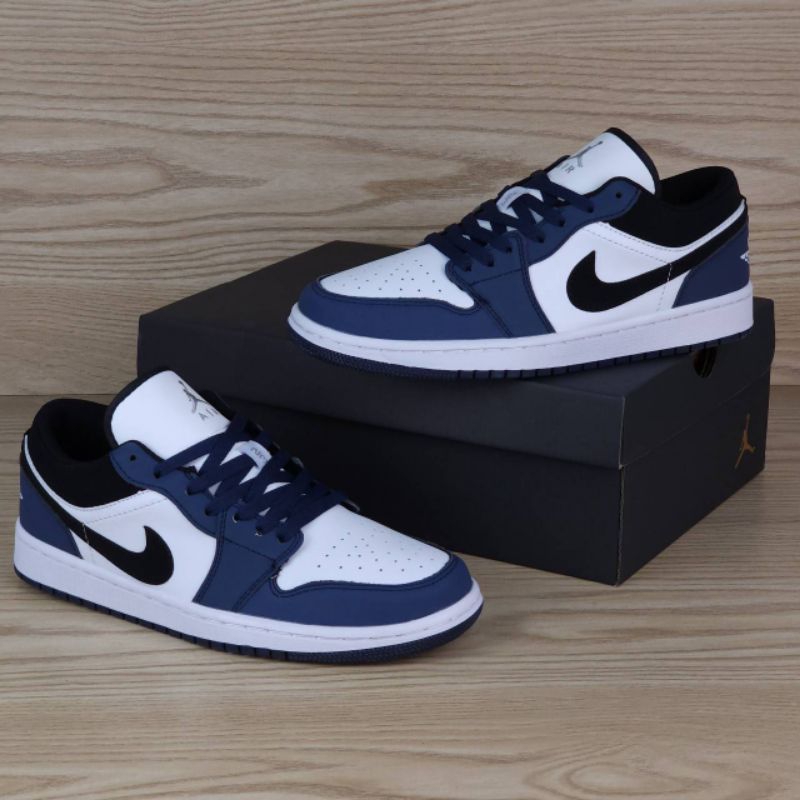 NIKE AJ1 LOW NAVY WHITE BLACK