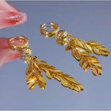 Anting Daun Panjang Emas Wanita Premium Style Korea #30