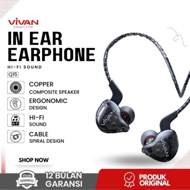 VIVAN Q15 Headset Wired in Ear