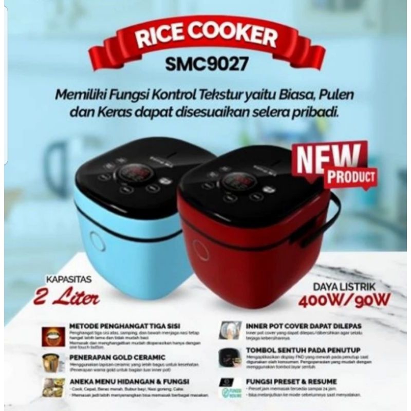 YONG MA Digital Rice Cooker Inner Pot Kapasitas 2 Liter SMC-9027 Original