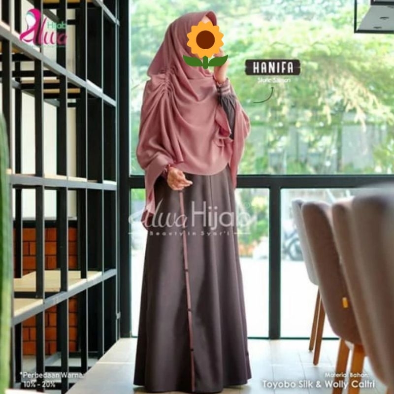Preloved Gamis Set Alwa Hijab Size M warna Abu