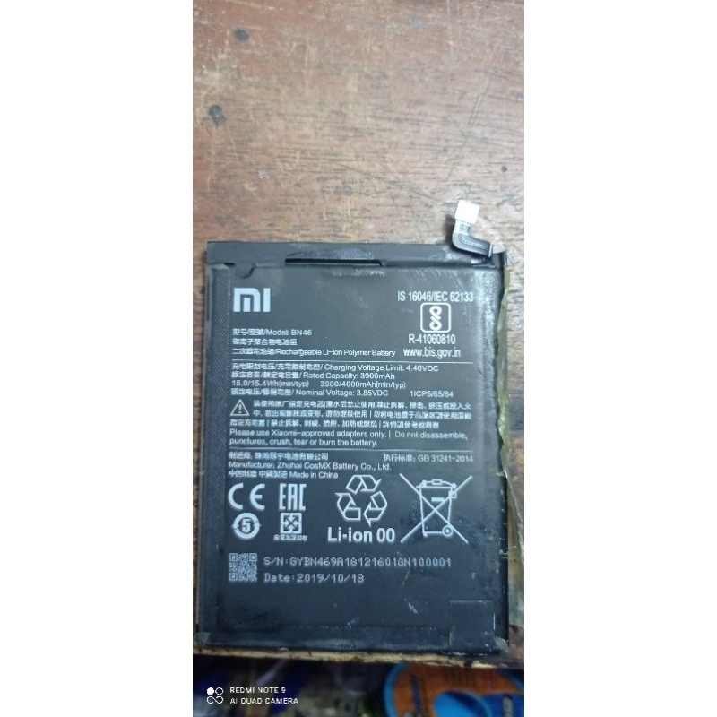 Batre BN46 ORIGINAL COPOTAN redmi note 8 / redmi 7
