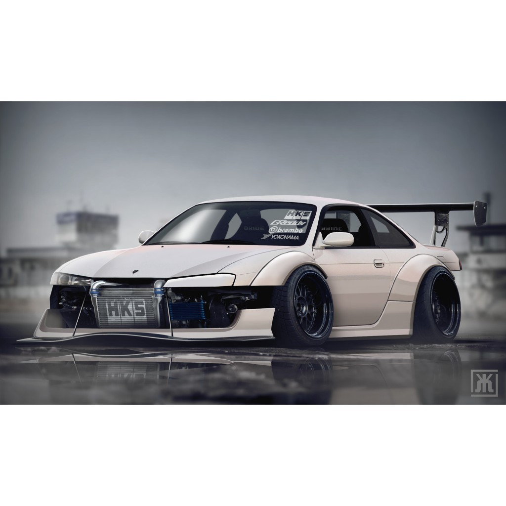 SBX10 Instant Wide BodyKit Custom SILVIA S14 Rocket Bunny DIECAST 1/64
