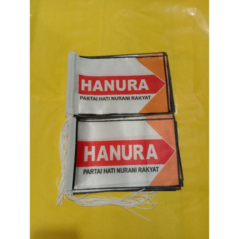 

bendera partai HANURA bendera meja bahan satin